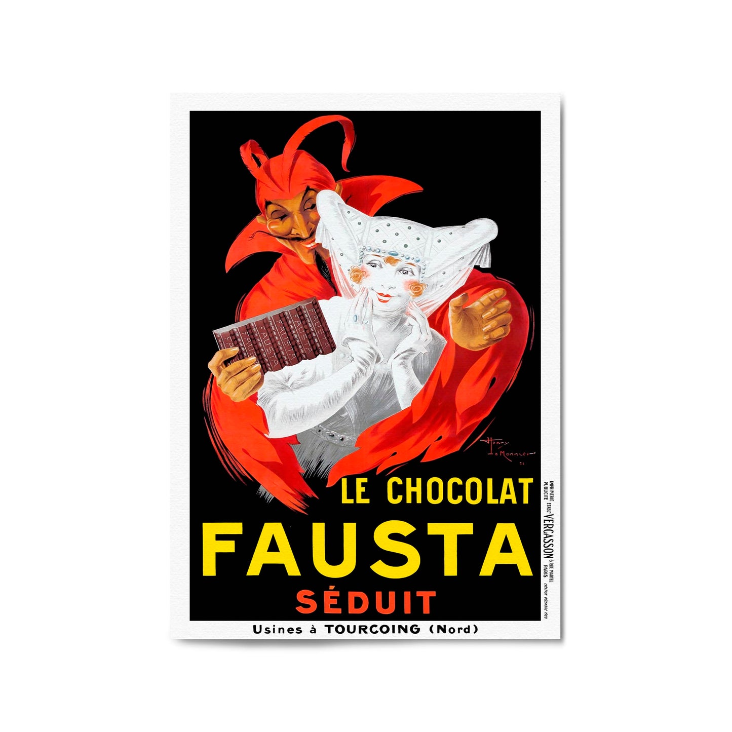 Le Chocolat Fausta by Henry Monnier | Framed Vintage Poster