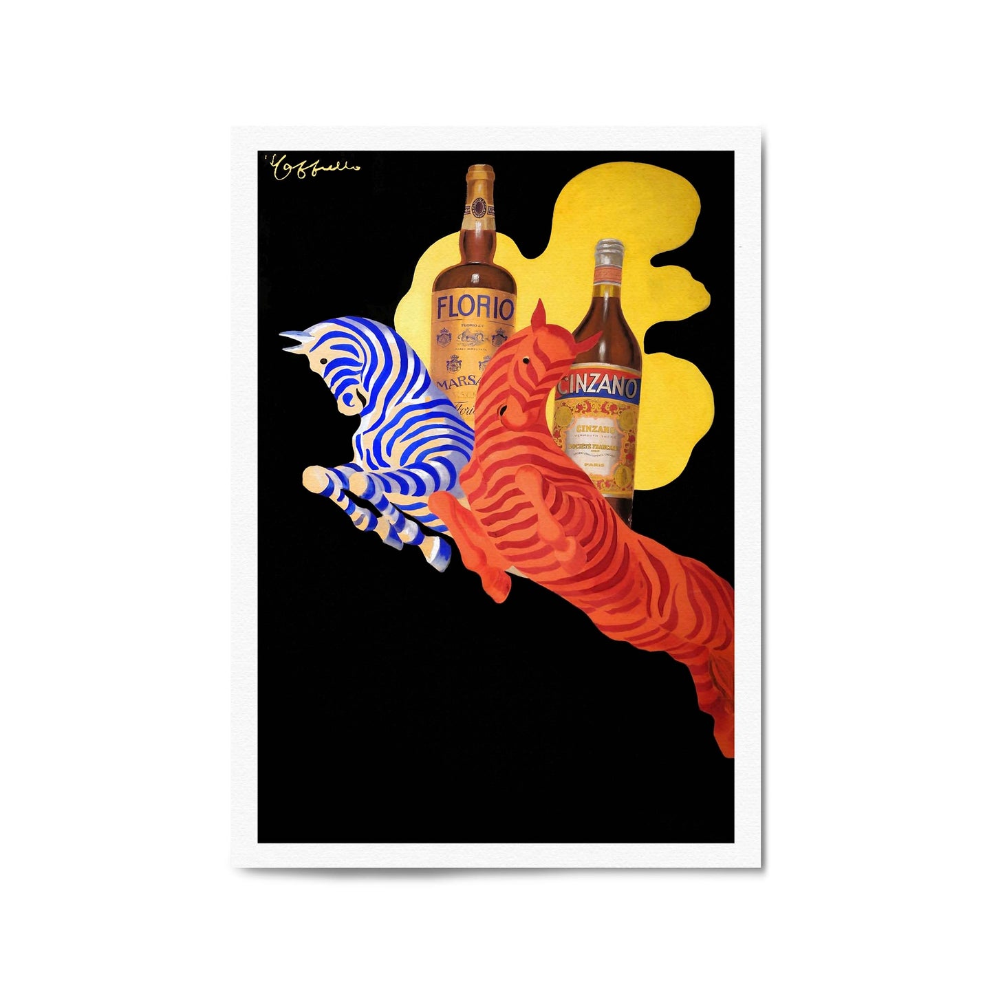 Cinzano - Leaping Horses by Leonetto Cappiello | Framed Vintage Poster