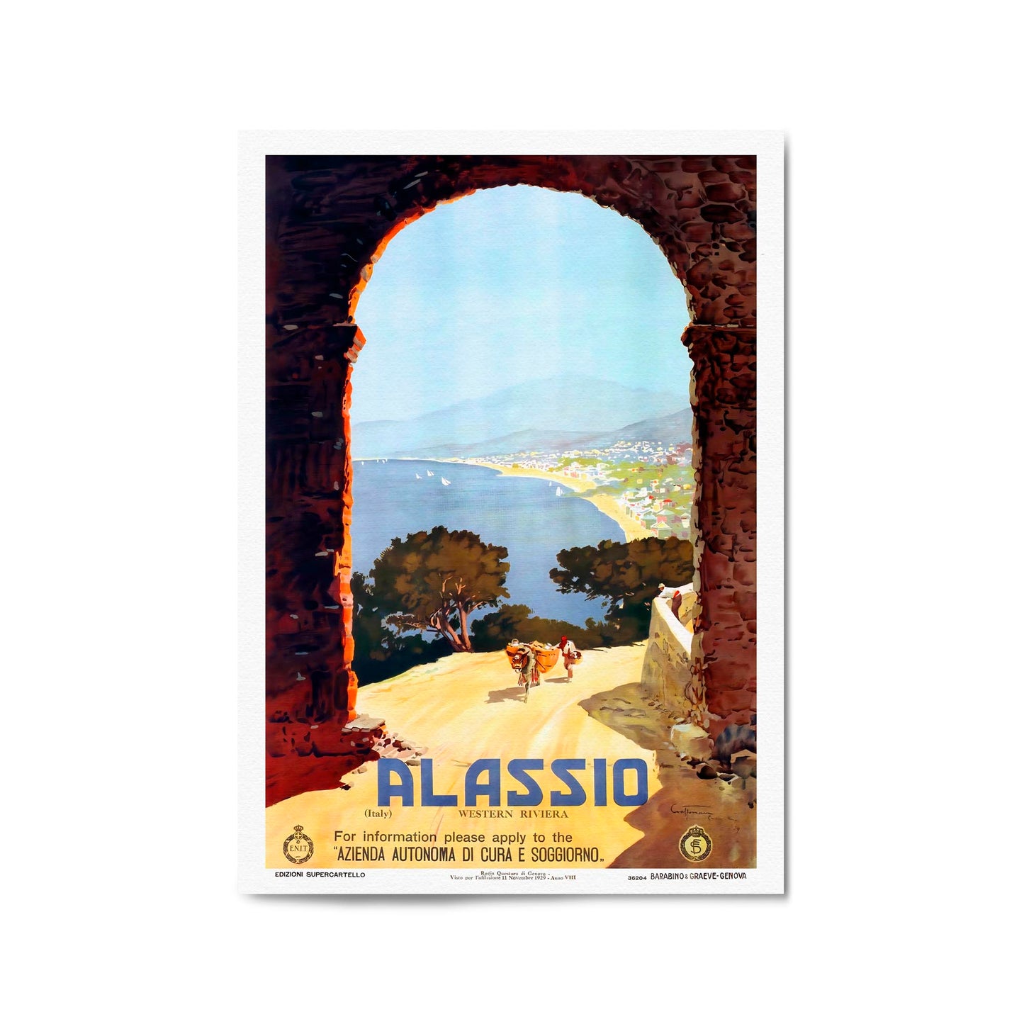 Alassio, Italy | Framed Vintage Travel Poster