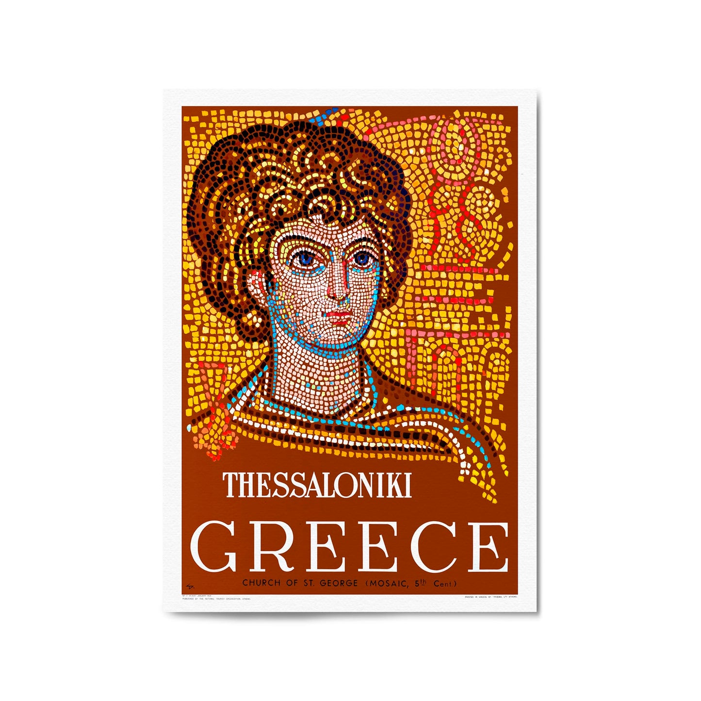 Thessaloniki, Greece "Church of St. George Mosaic" | Framed Vintage Travel Poster