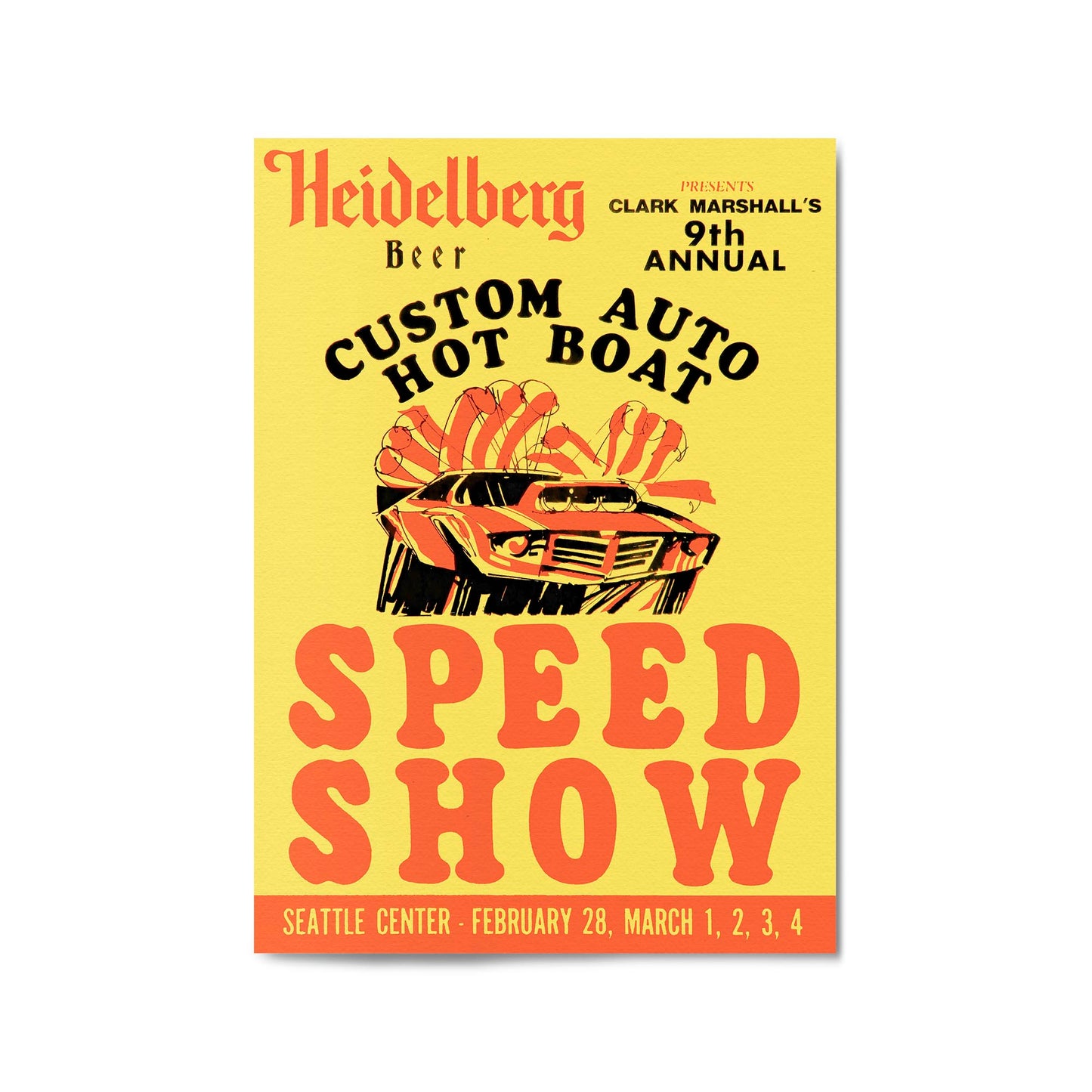 1973 Car "Speed Show" Seattle | Framed Vintage Poster