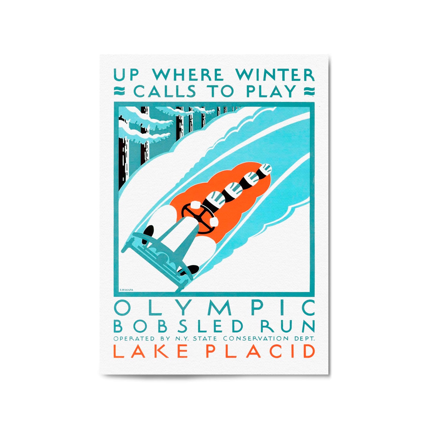 Olympic Bobsled Run by Jack Rivolta Sports | Framed Vintage Poster