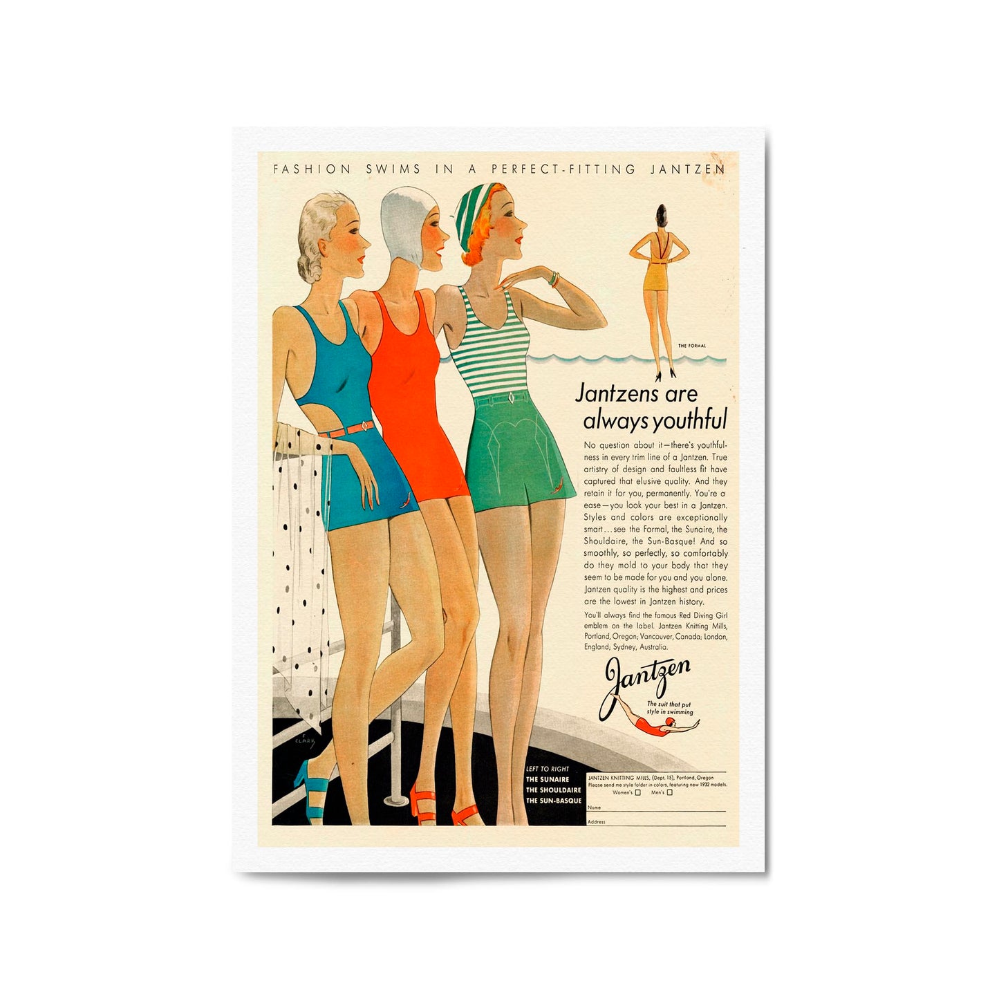 Jantzens Beach Fashion | Framed Vintage Poster