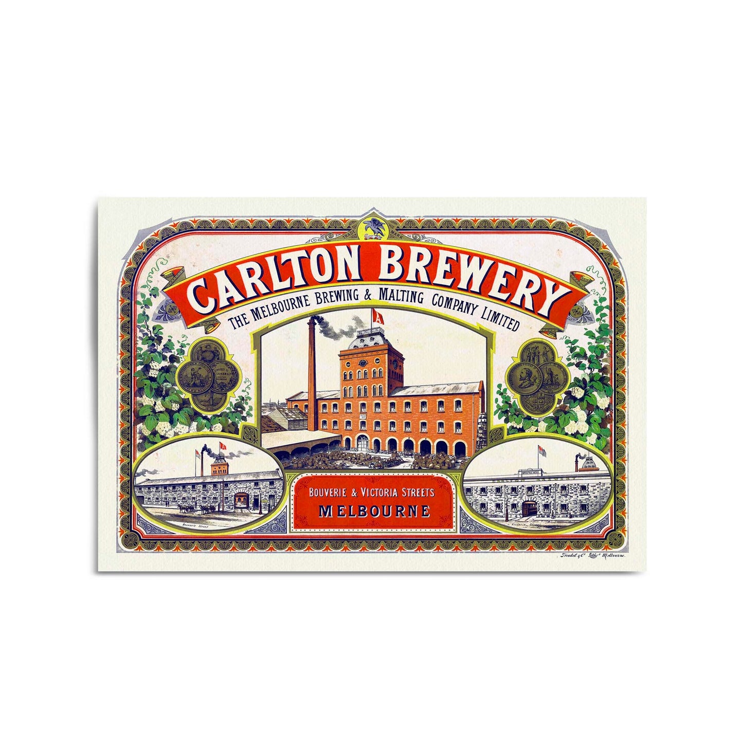 Carlton Brewery, Victoria Australia | Framed Vintage Alcohol Poster