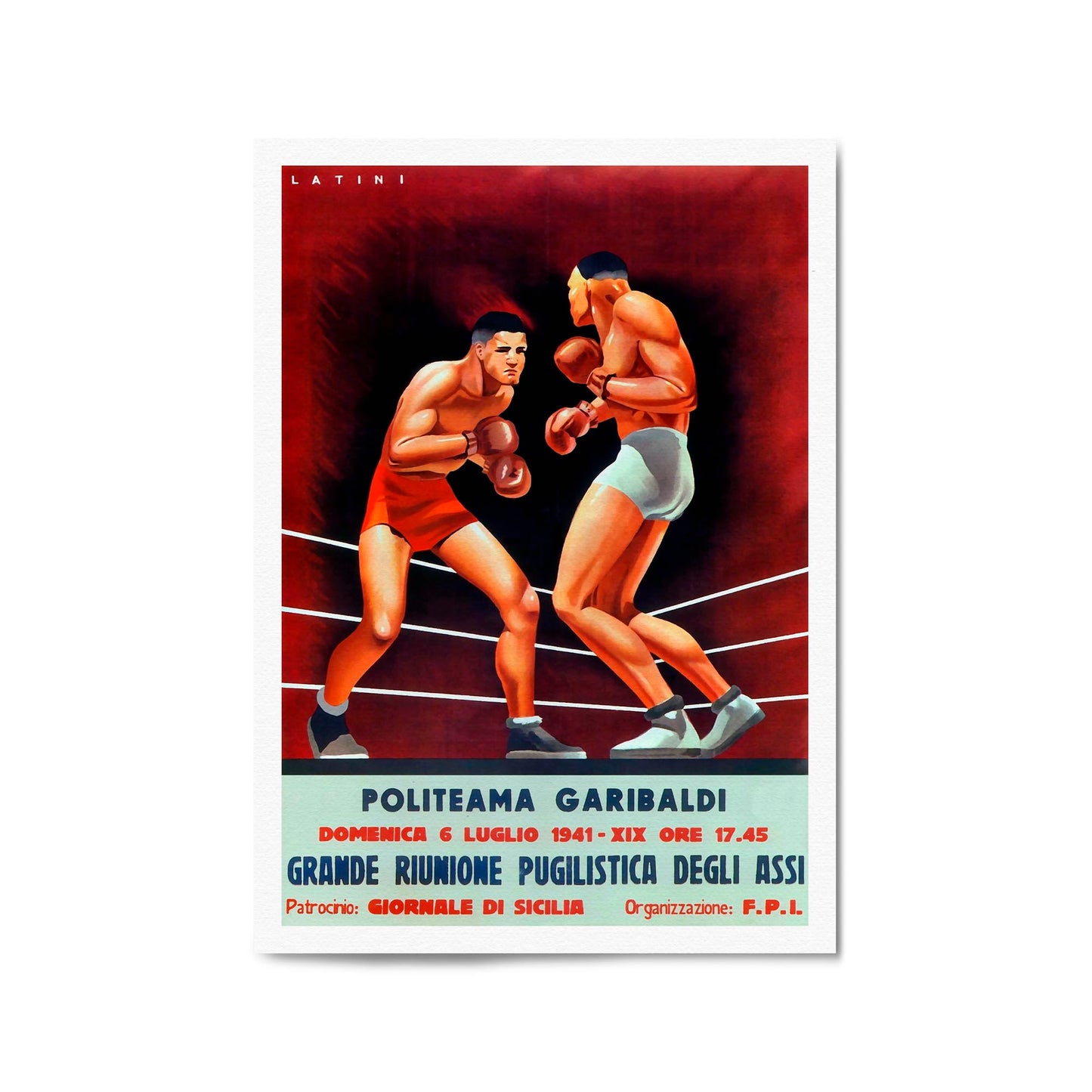 Politeama Garibaldi Boxing by Latini Sports | Framed Vintage Poster