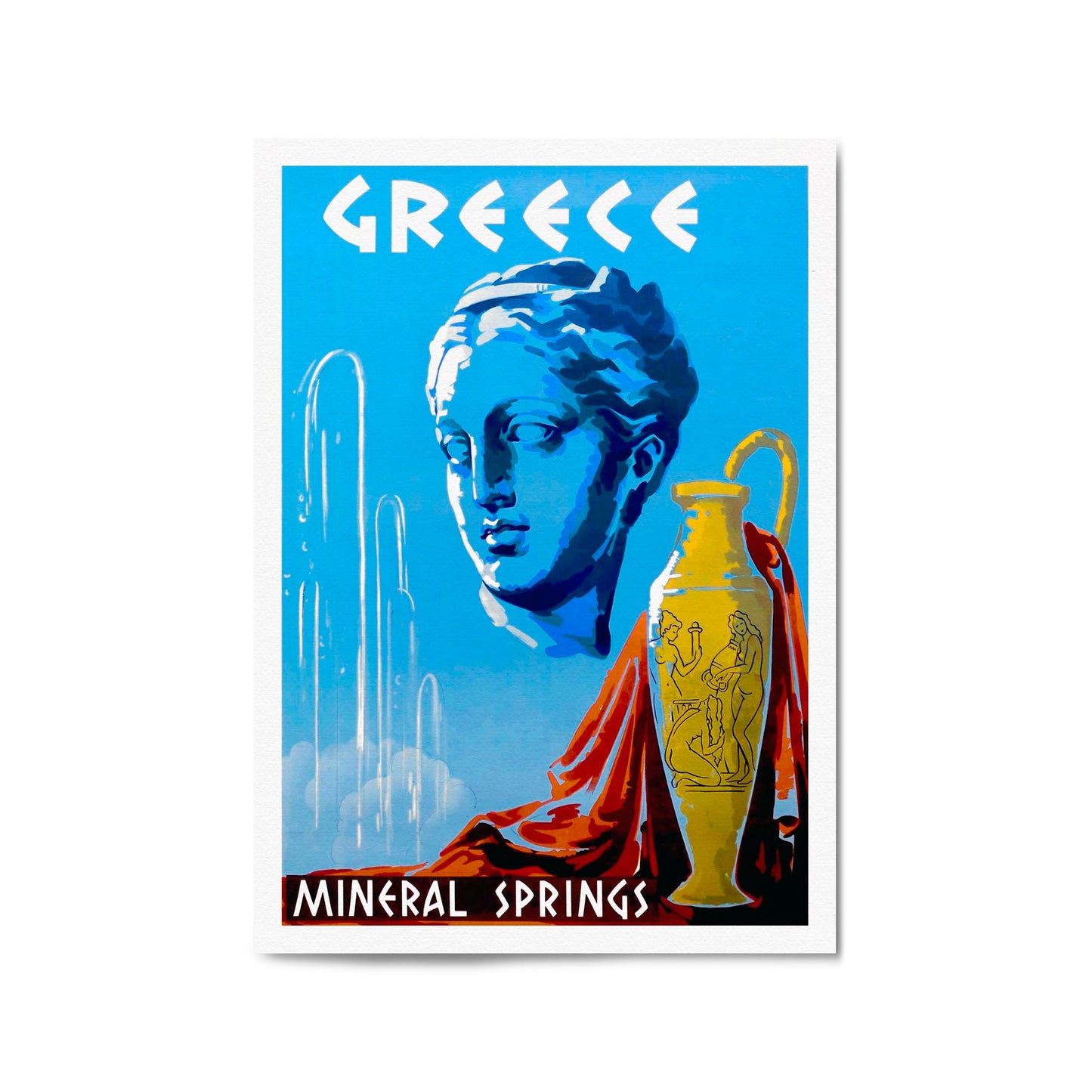 Mineral Springs, Greece | Framed Vintage Travel Poster