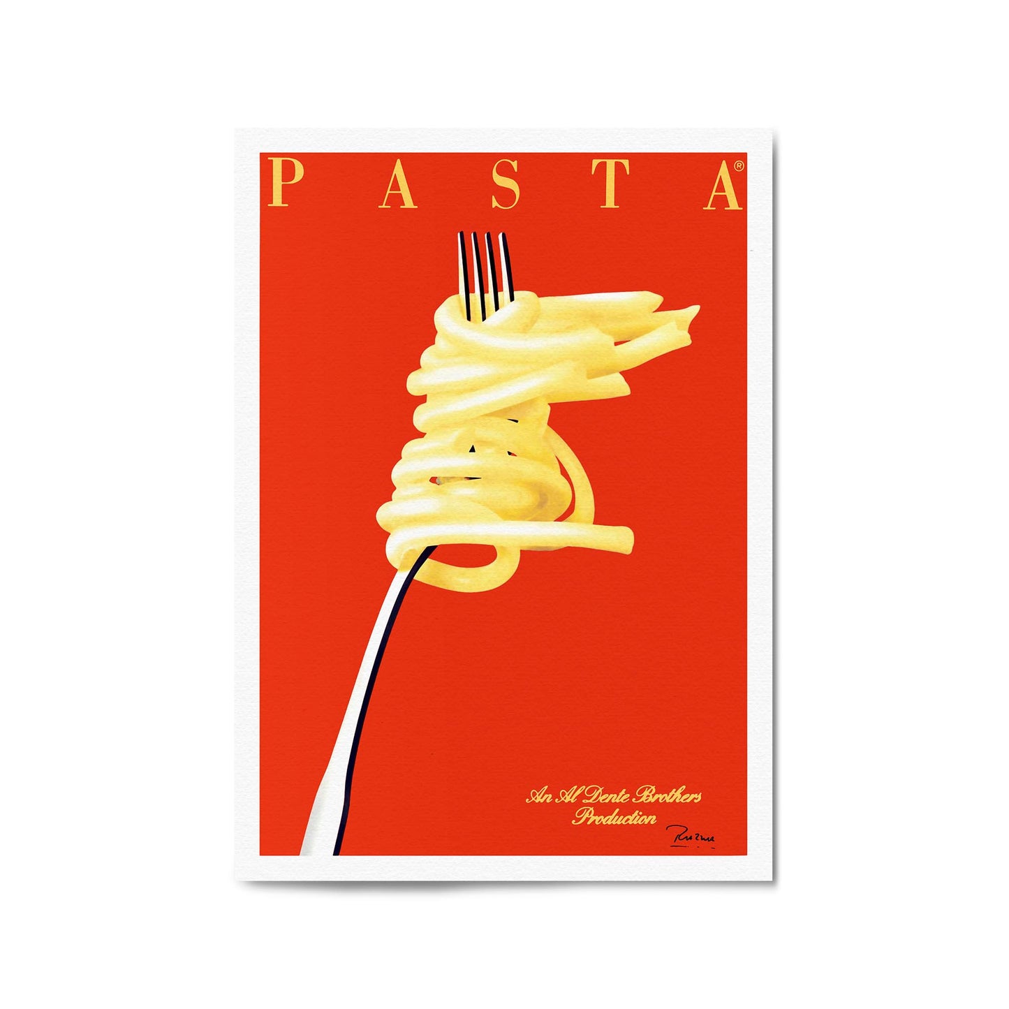 Red Italian Pasta | Framed Vintage Poster