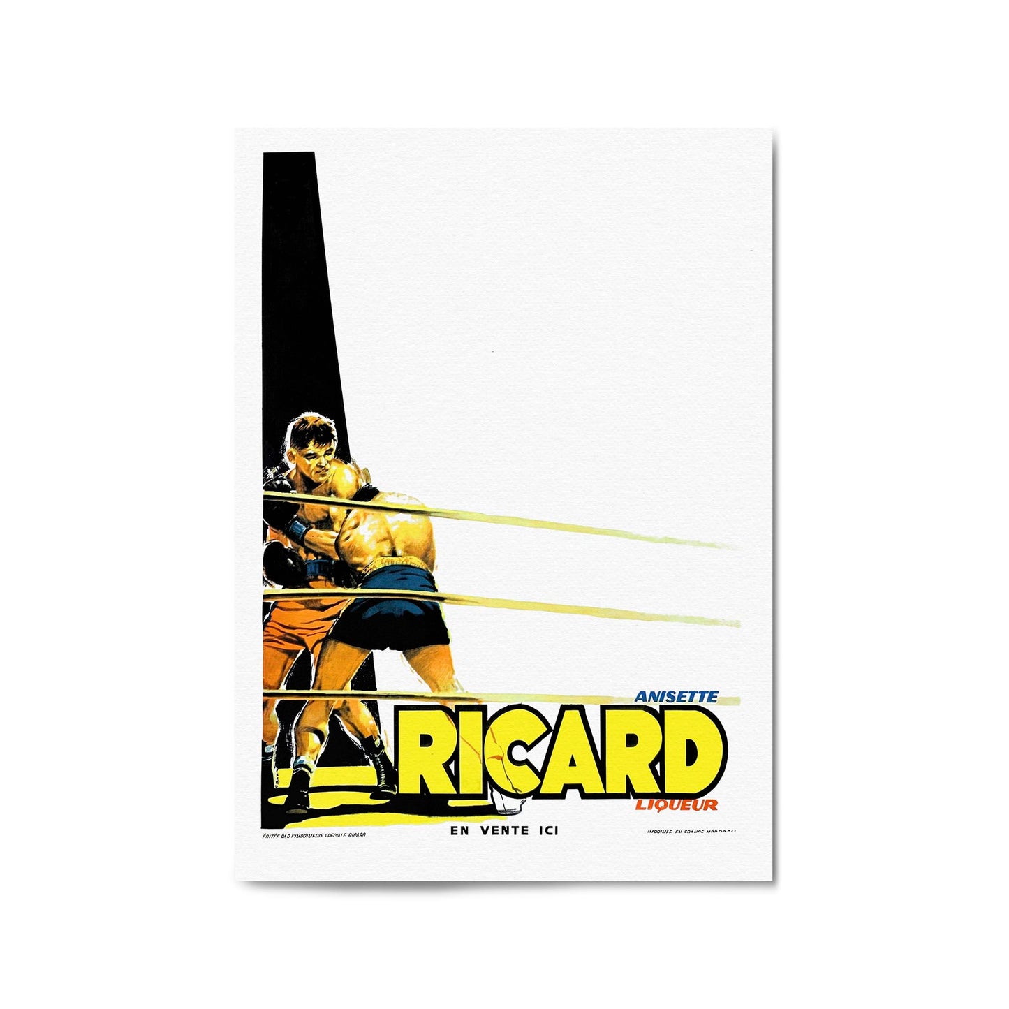 Ansiette Ricard Liqueur "Boxing" Sports | Framed Vintage Poster