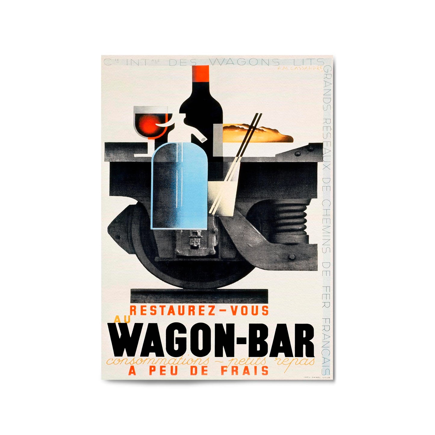 Au Wagon-Bar French Art Deco | Framed Vintage Poster