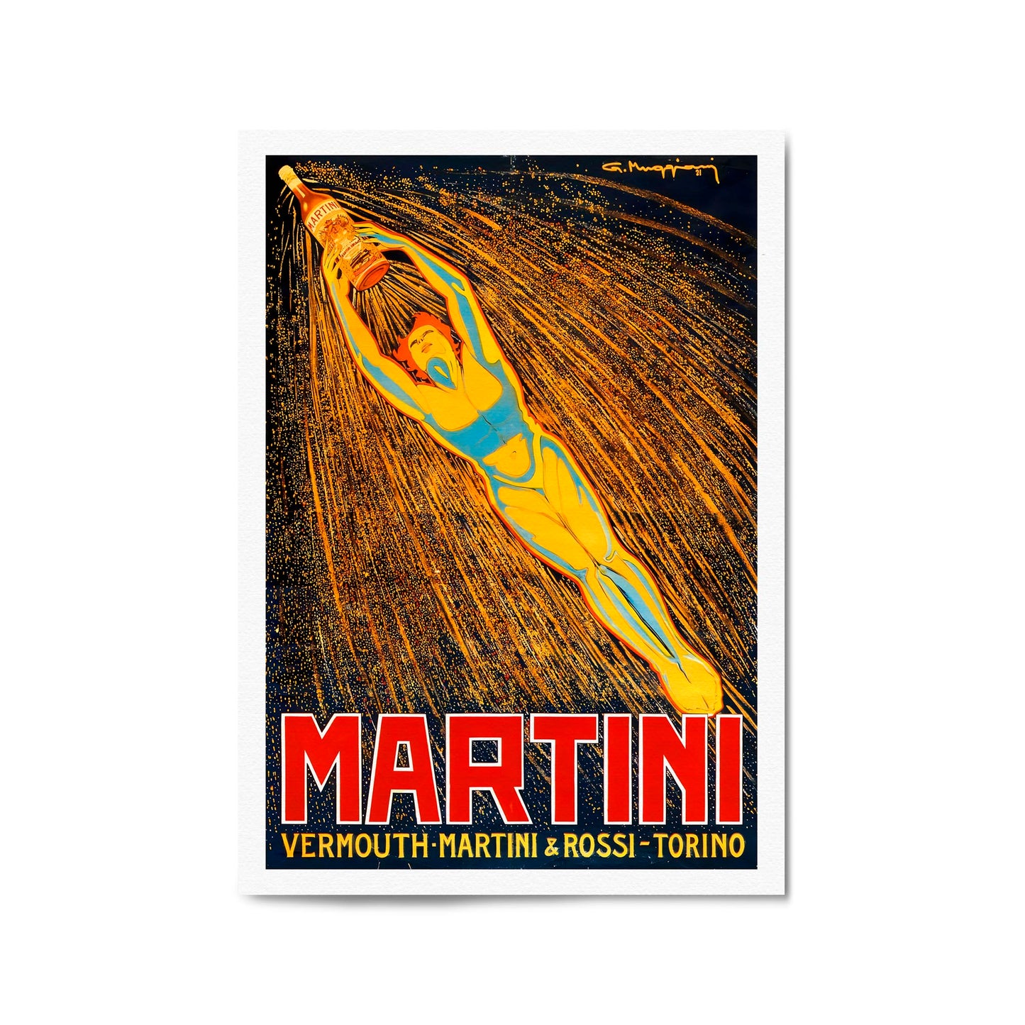 Martini & Rossi Vermouth by Giorgio Muggiani | Framed Vintage Poster