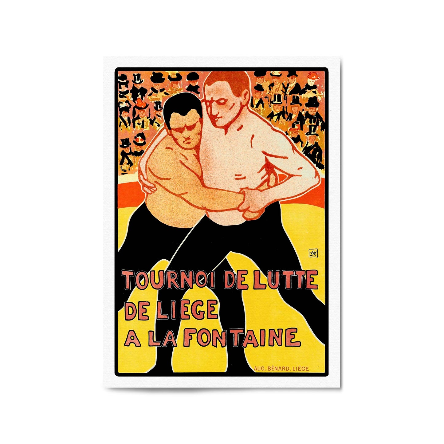 Wrestling Tournament by Armand Rassenfosse Sports | Framed Vintage Poster