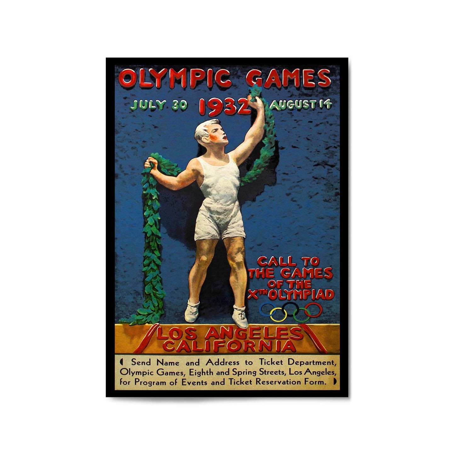Los Angeles Olympics by Julio Kilenyi | Framed Vintage Travel Poster