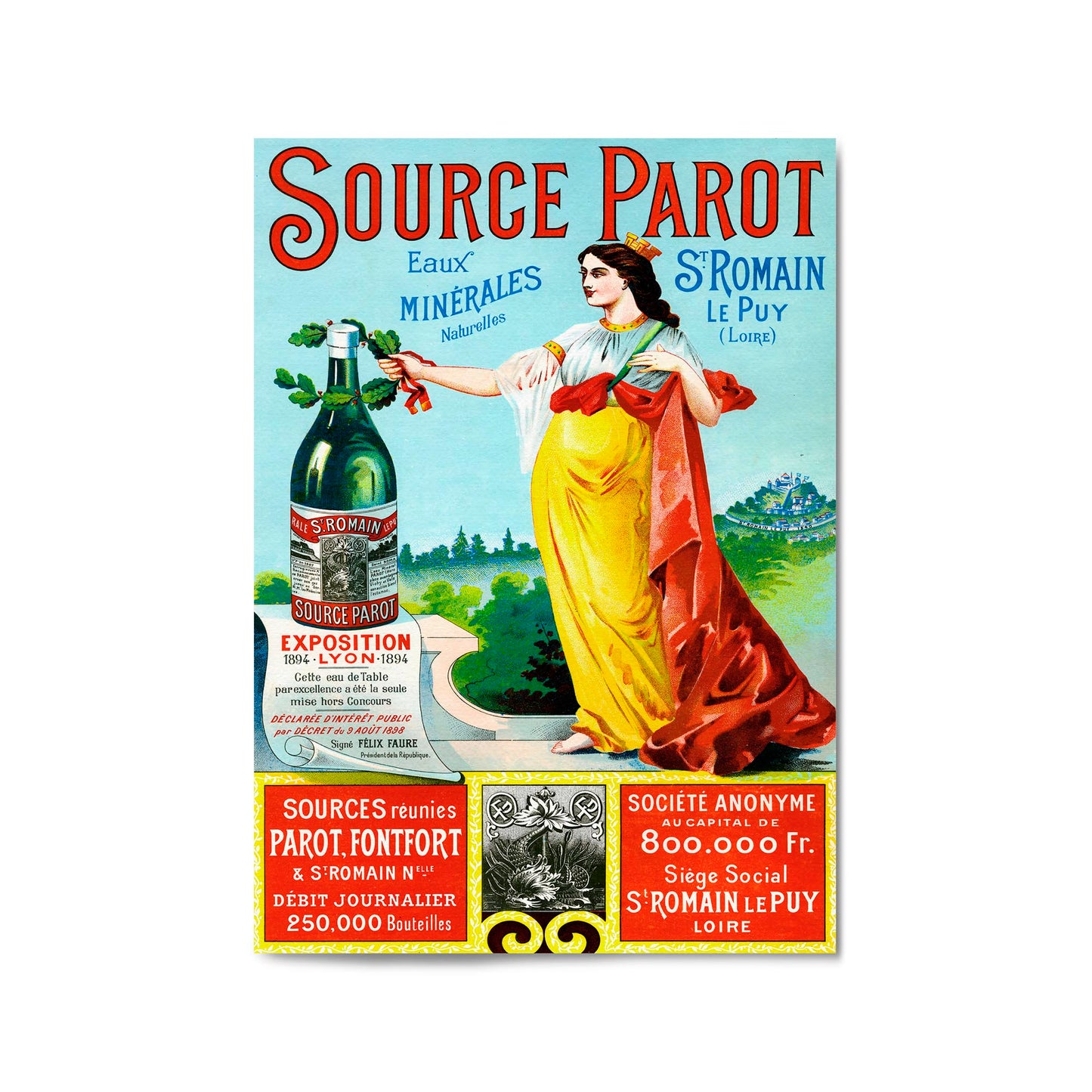 Source Parot Mineral Water | Framed Vintage Drink Poster