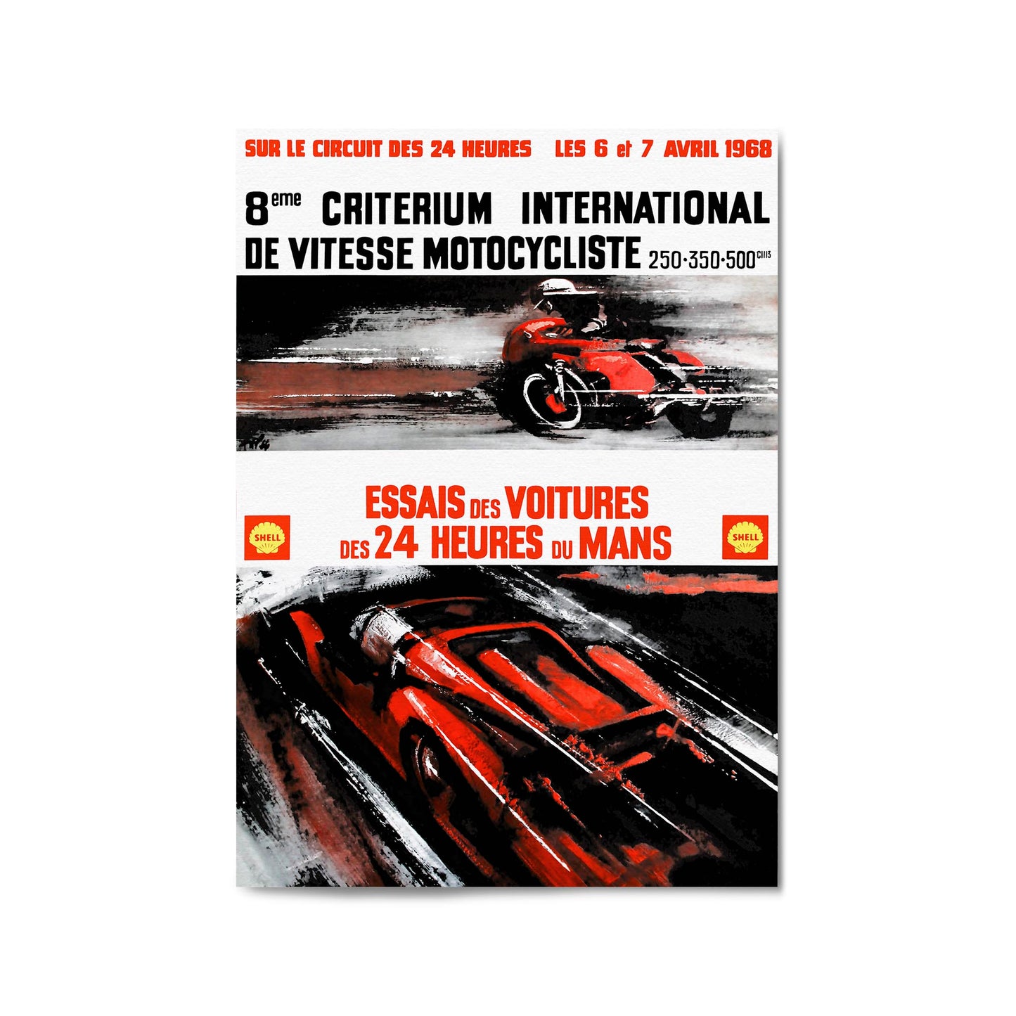 1968 Le Man 24 Hours French | Framed Vintage Poster