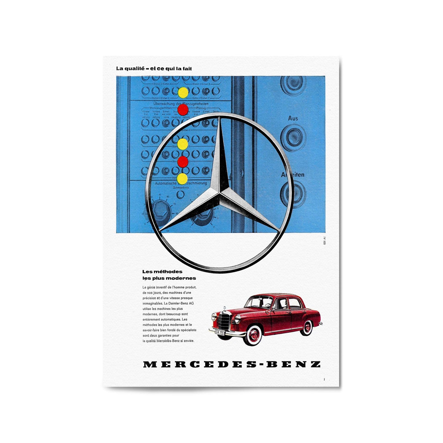 "Mercedes-Benz" French Car | Framed Vintage Poster