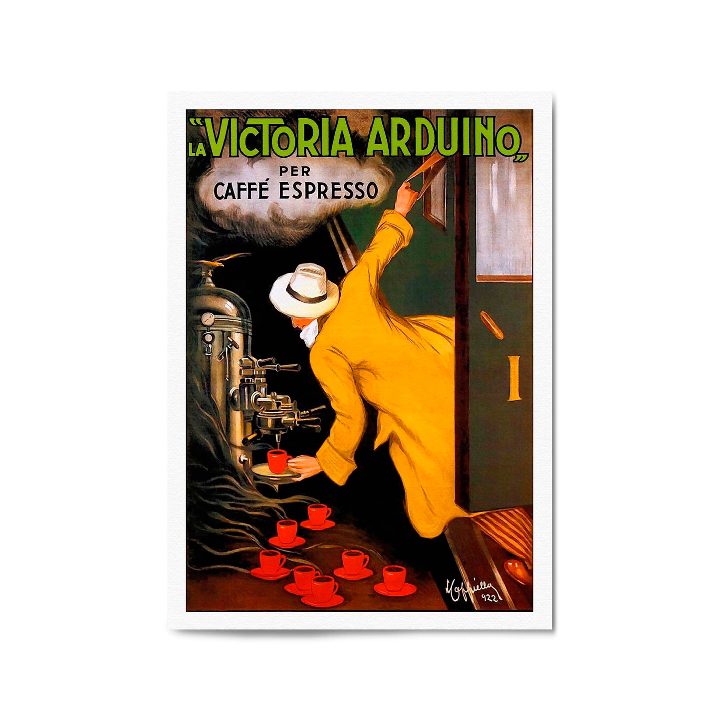 La Victoria Arduino Espresso Coffee by Leonetto Cappiello | Framed Vintage Poster