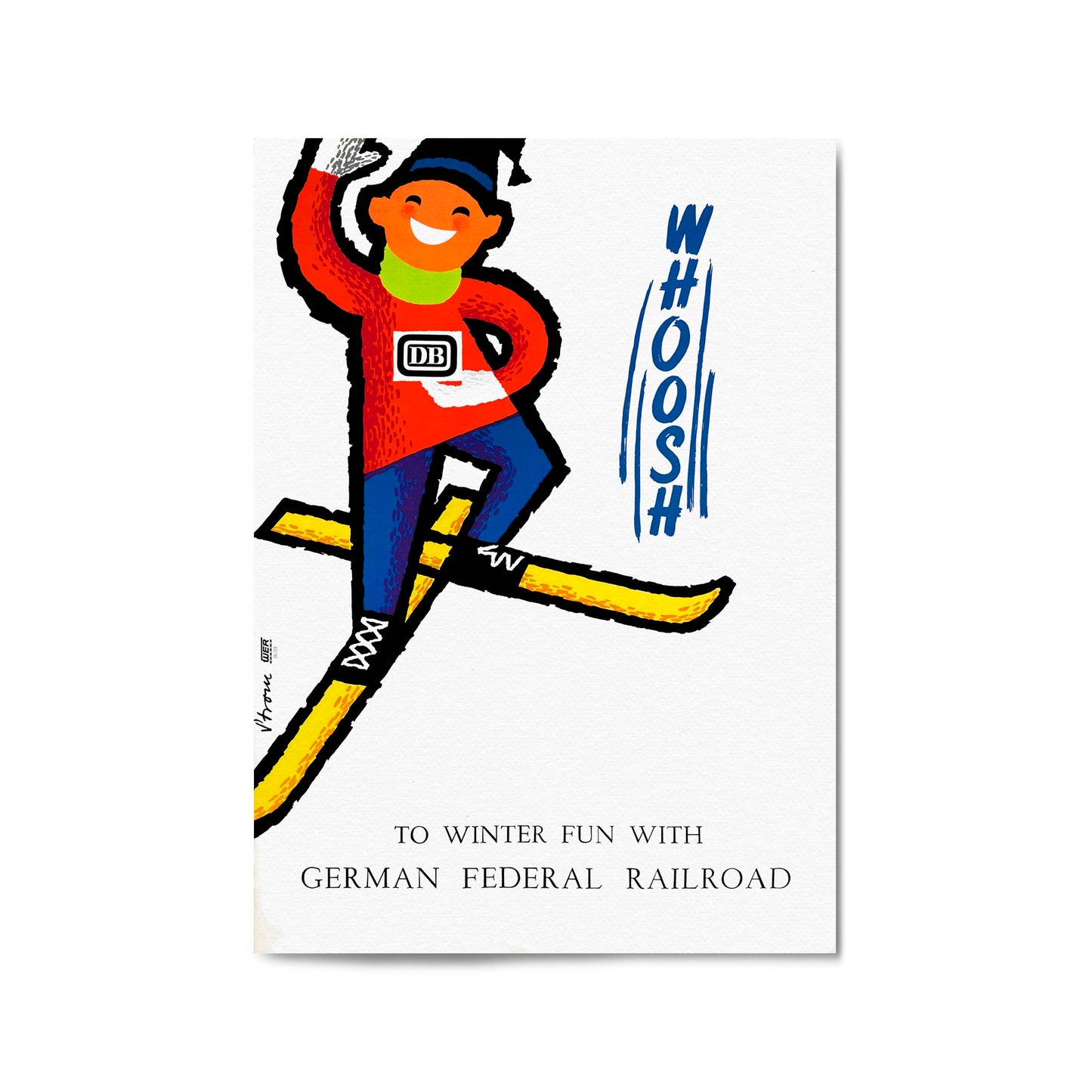 Alpine Region, Germany "To Winter Fun" - German Federal Railroad | Framed Vintage Travel Poster