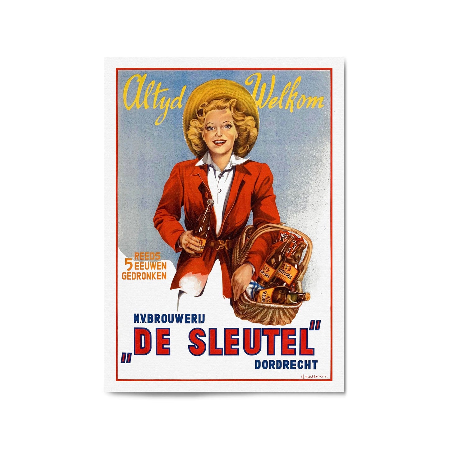 Altyd Welkom - De Sleutel Brewery by D. Rudeman | Framed Vintage Poster
