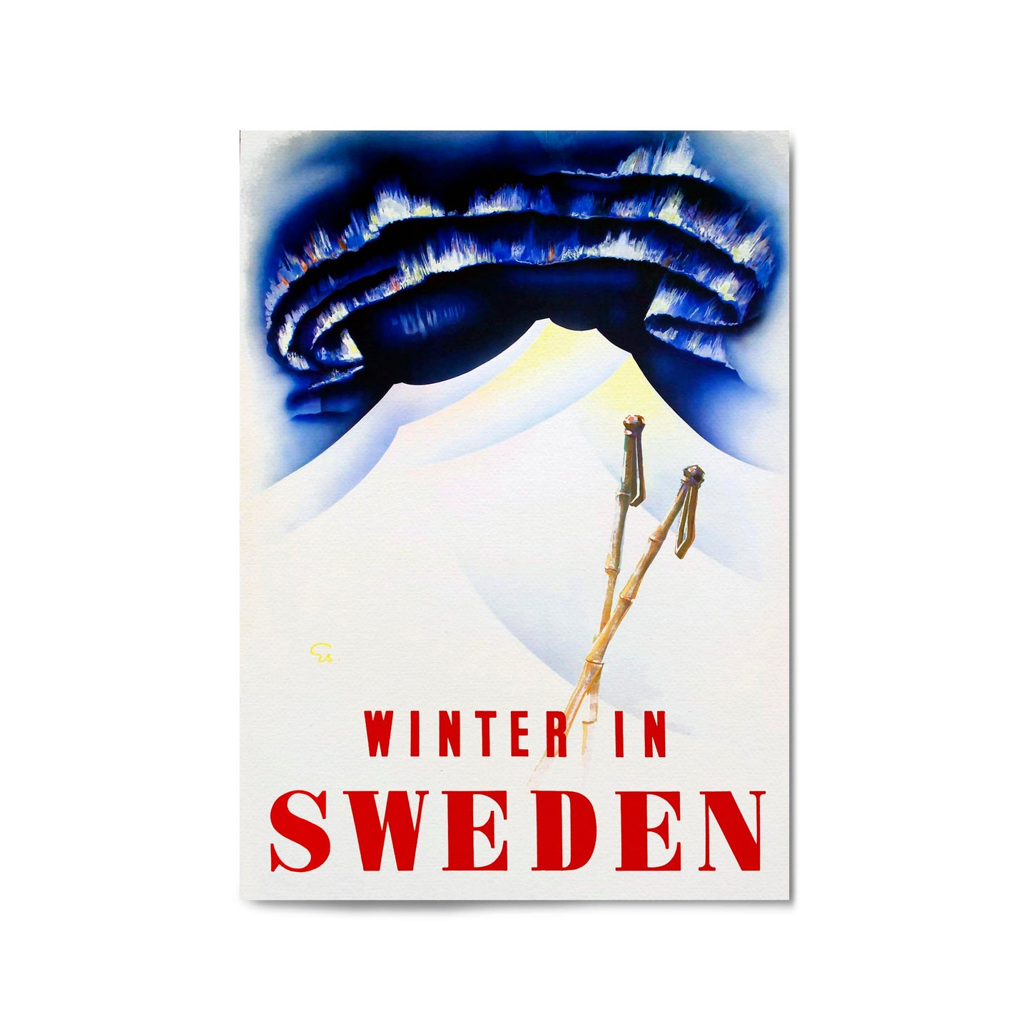 Winter In Sweden | Framed Vintage Travel Poster