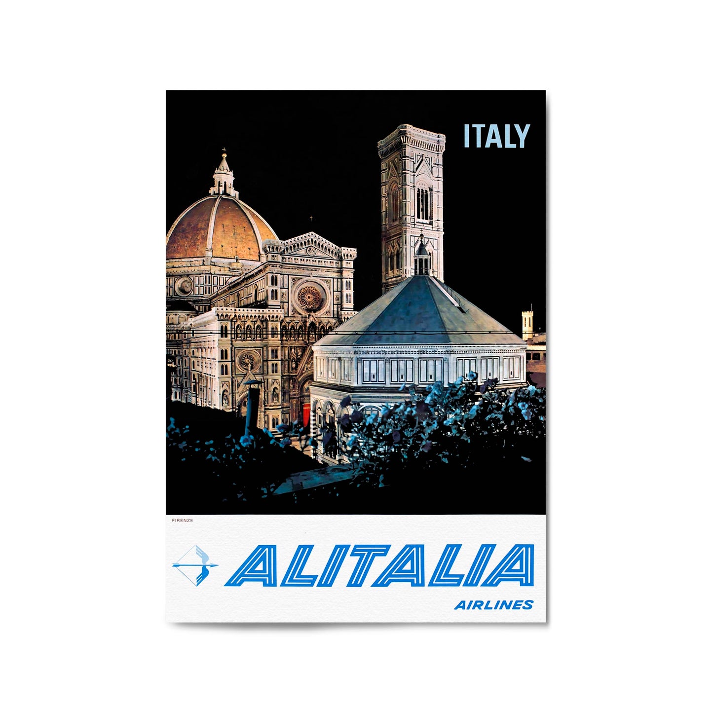 Florence, Italy "Alitalia Airlines" | Framed Vintage Travel Poster