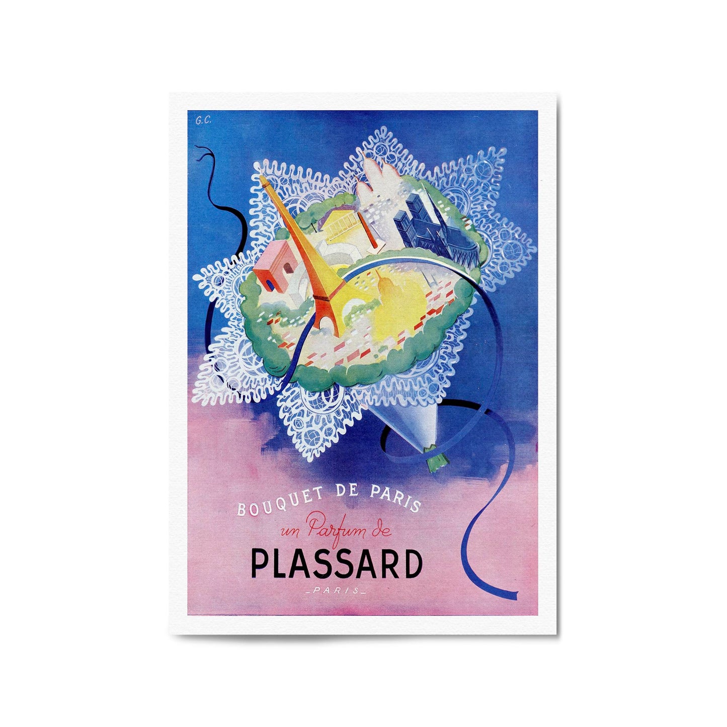 French Perfume "Bouquet De Paris" | Framed Vintage Poster