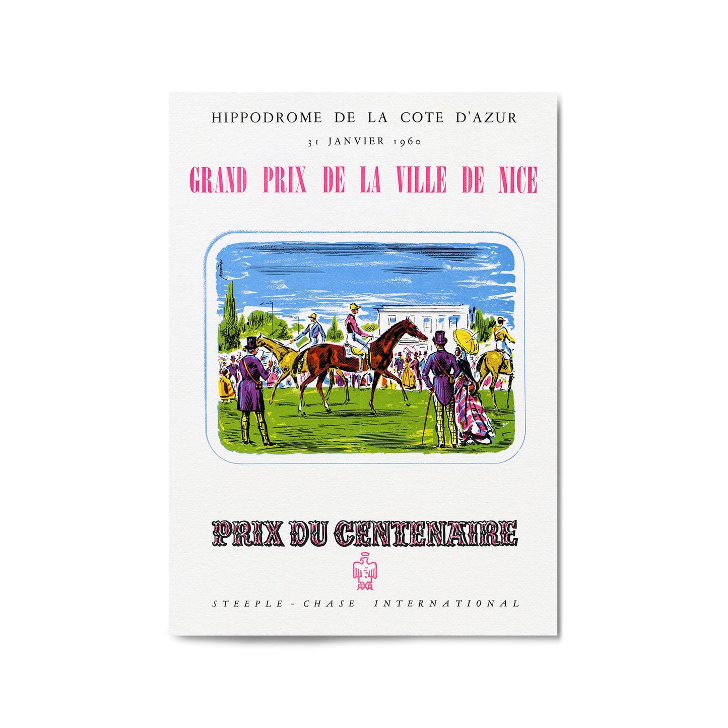 Grand Prix De La Ville De Nice French Horse Racing | Framed Vintage Poster