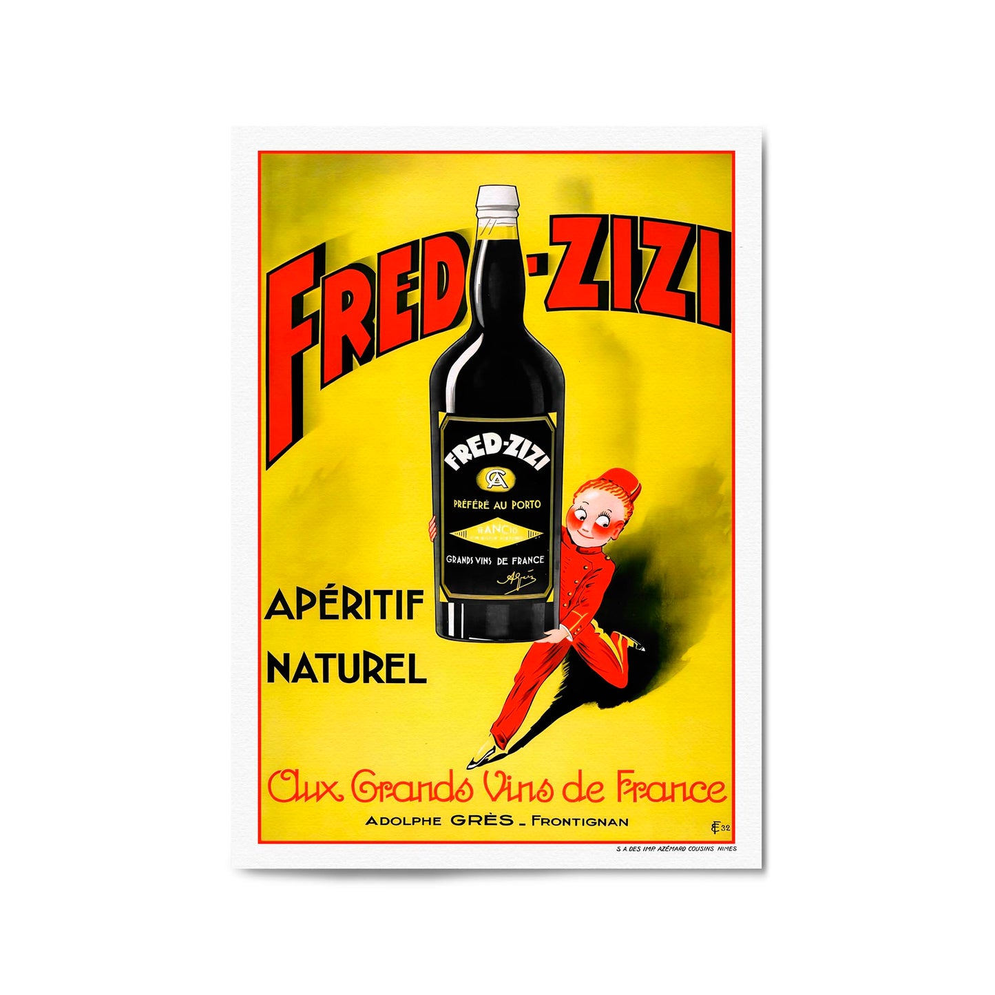 Fred-Zizi Aperitif Naturel | Framed Vintage Poster