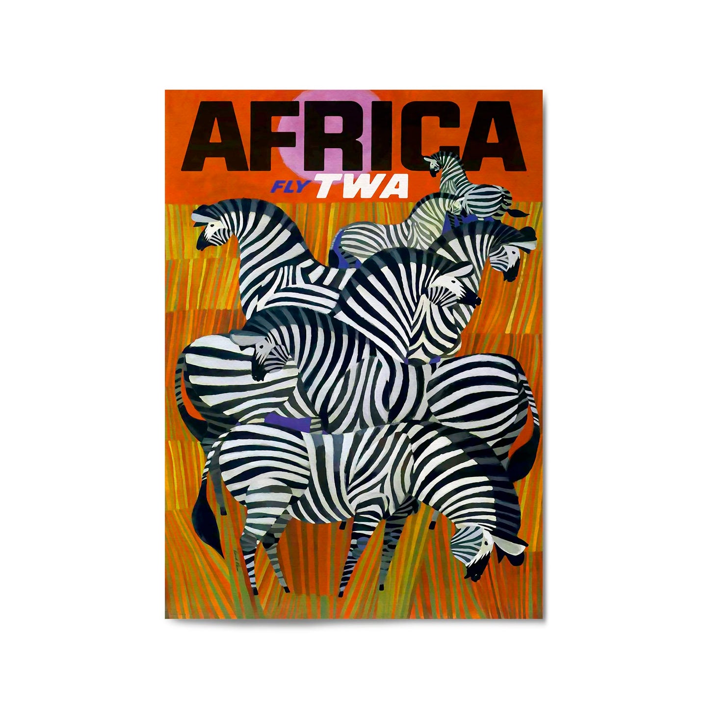 Africa fly TWA | Framed Vintage Travel Poster
