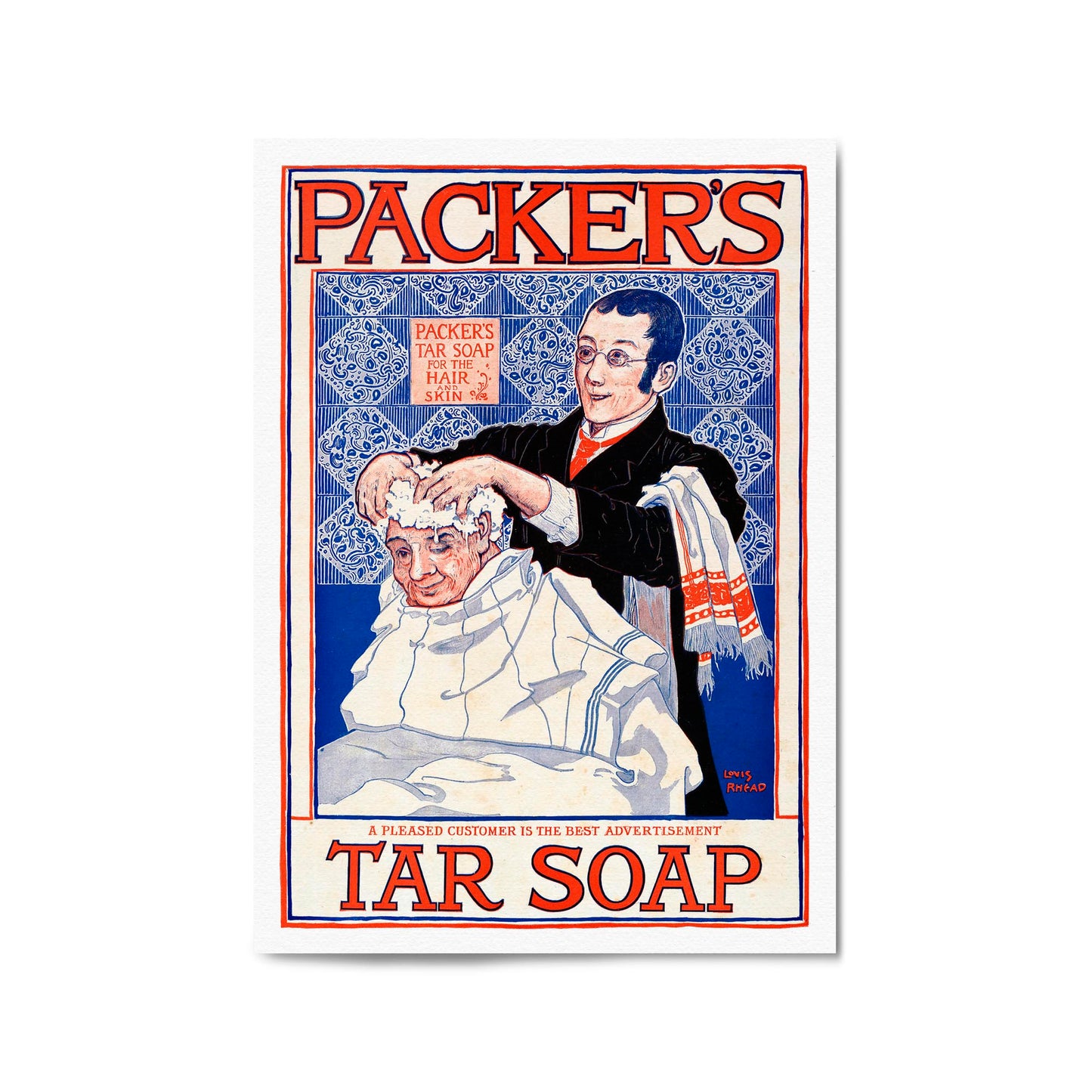 Packer's Tar Soap Barber | Framed Vintage Poster