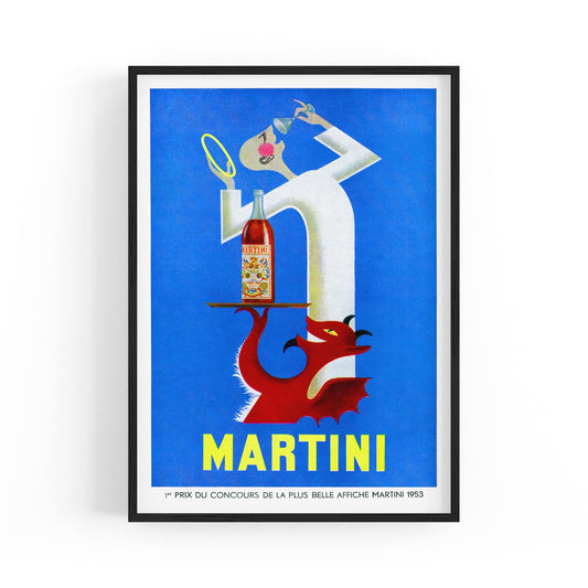 Martini "Red Devil & Angel" by F. Marcou Restaurant | Framed Vintage Poster