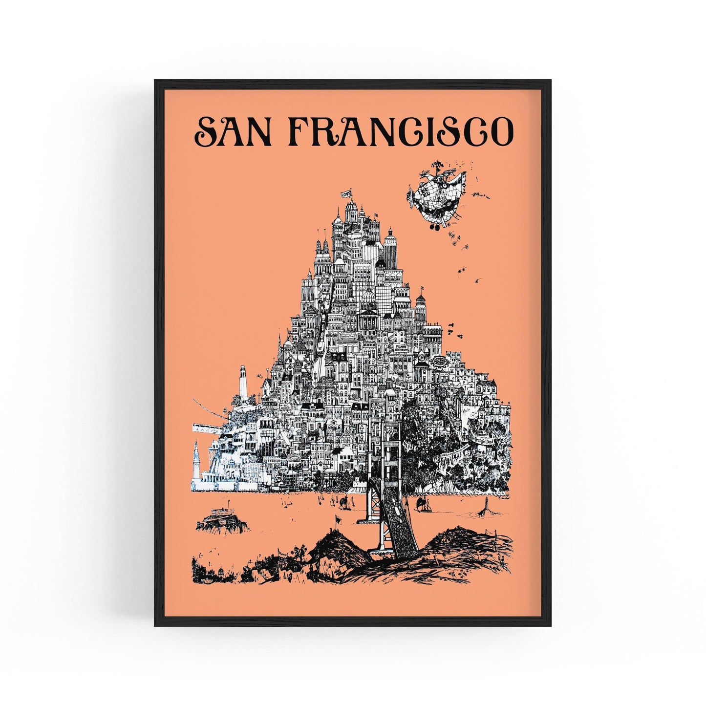 San Francisco, USA by David Schiller | Framed Vintage Travel Poster
