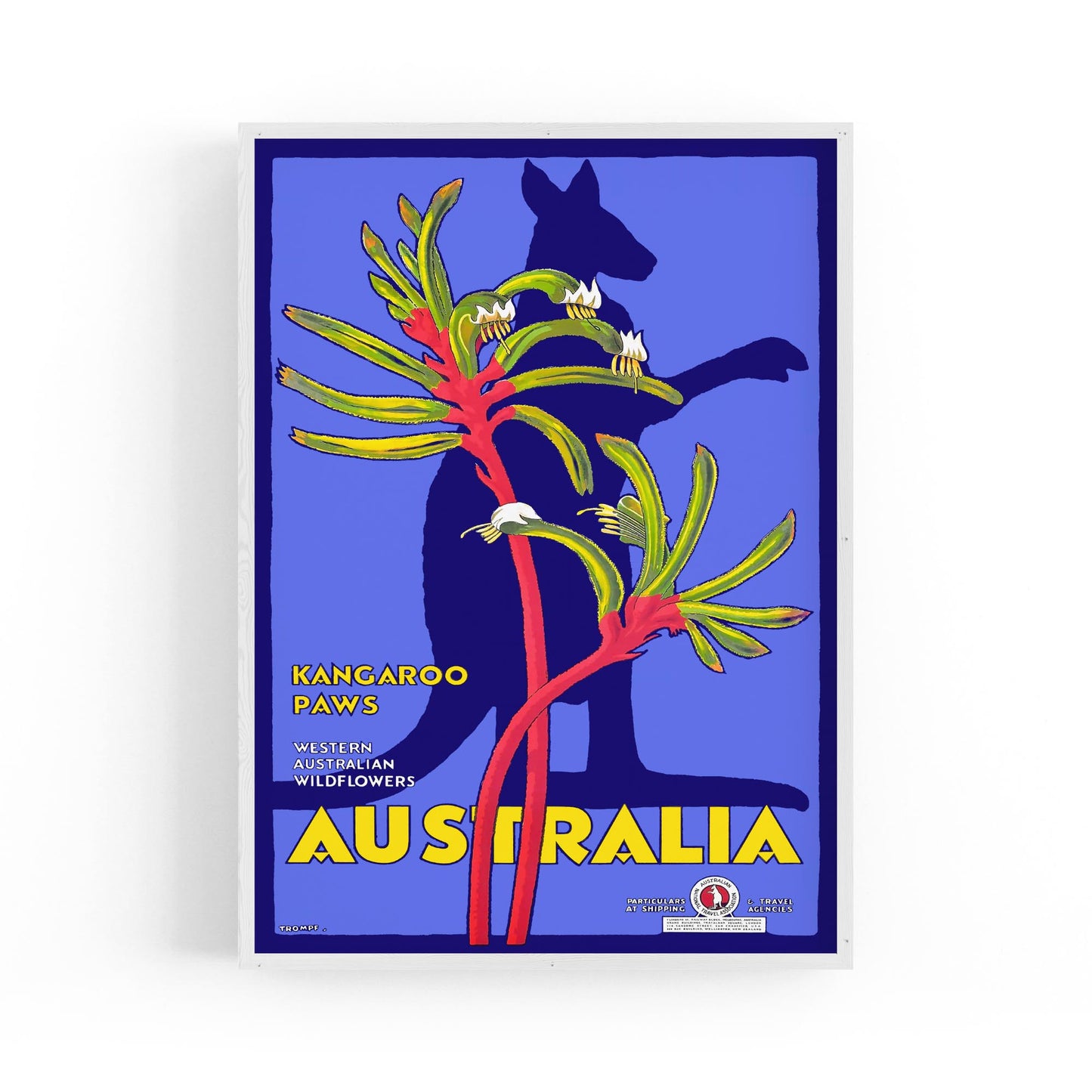 Western Australia Kangaroo | Framed Vintage Travel Poster