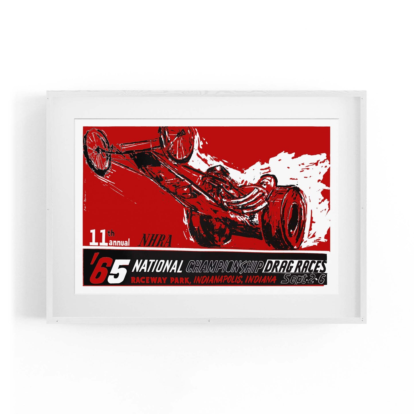 1965 "National Championship Drag Races" Indianapolis Motorsport | Framed Vintage Poster