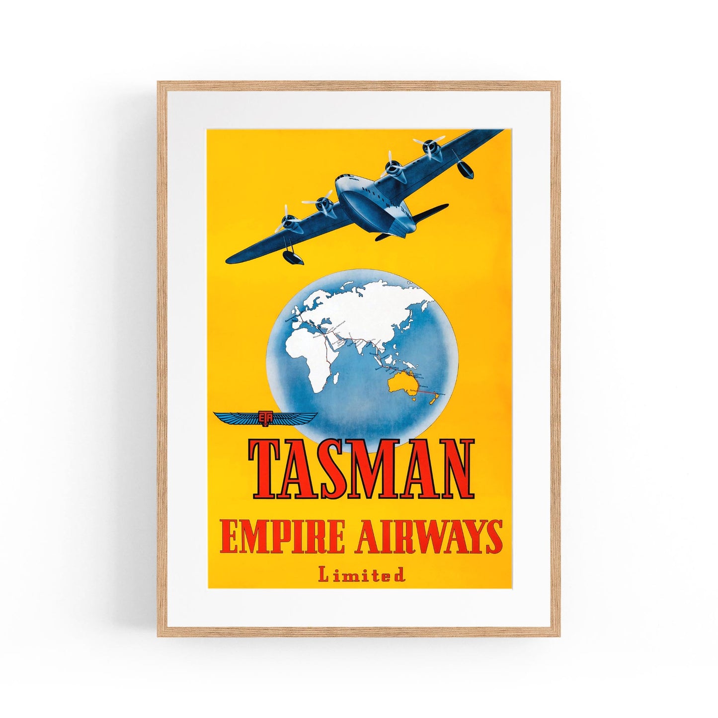 Australia & New Zealand by Tasman Empire Airways | Framed Vintage Travel Poster