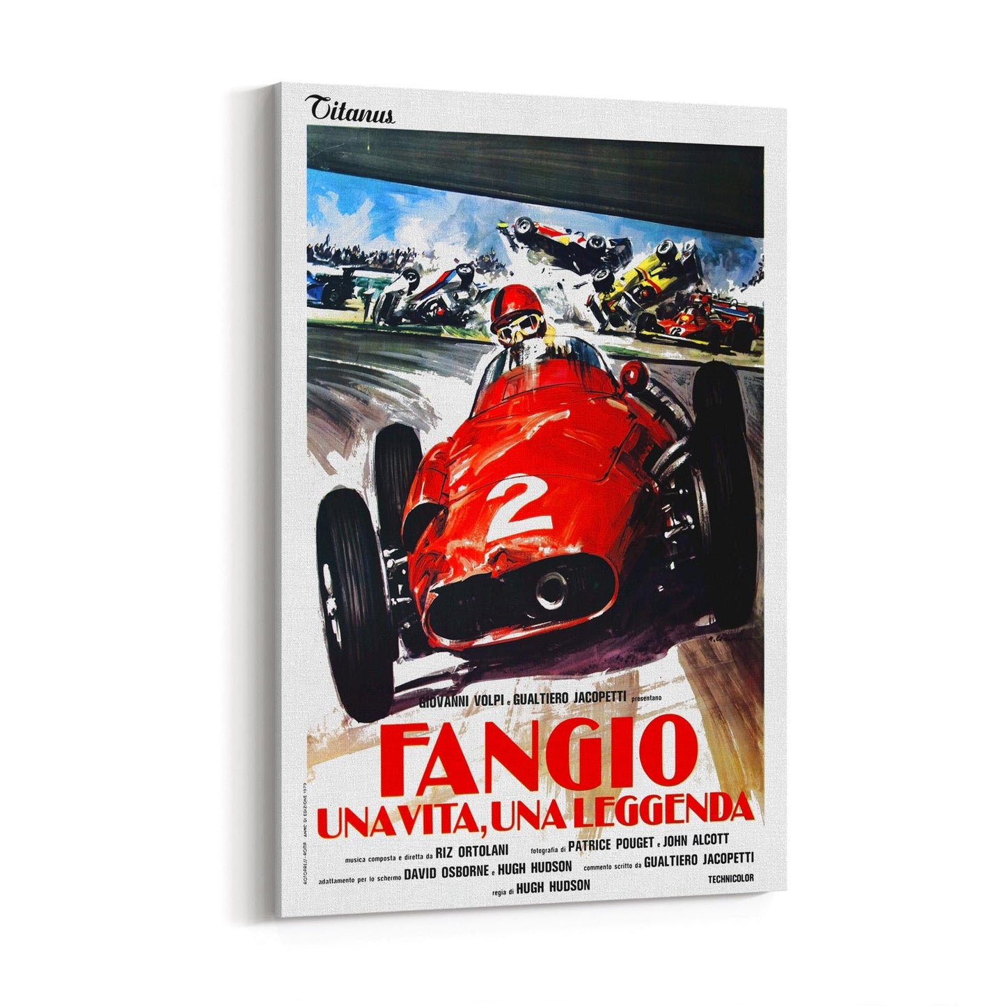 "Fangio" Movie Italian Motorsport | Framed Canvas Vintage Design