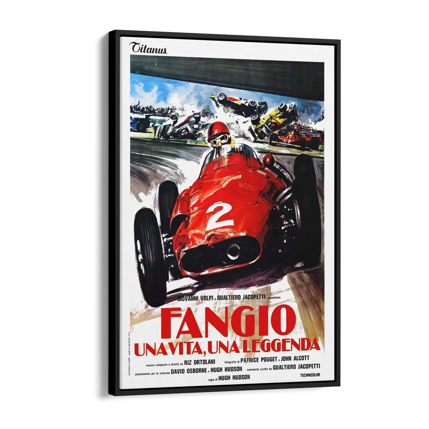 "Fangio" Movie Italian Motorsport | Framed Canvas Vintage Design