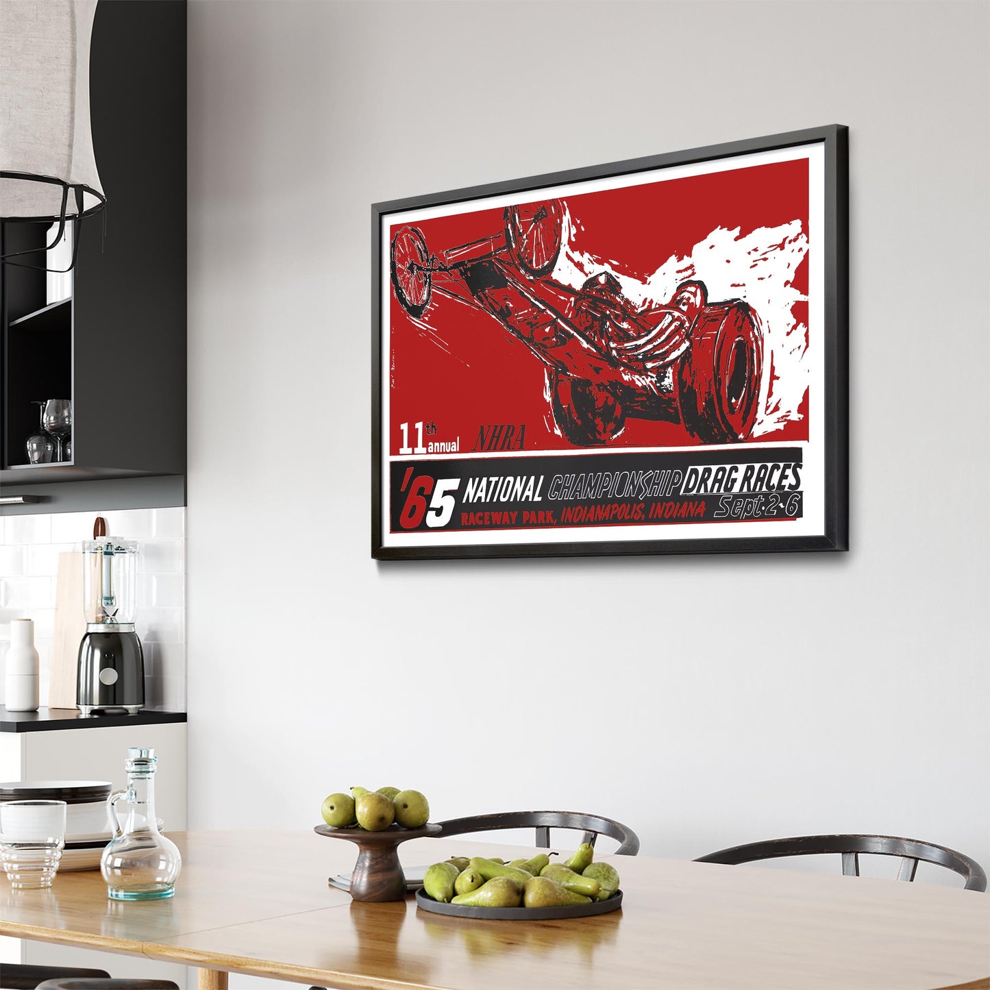1965 "National Championship Drag Races" Indianapolis Motorsport | Framed Vintage Poster