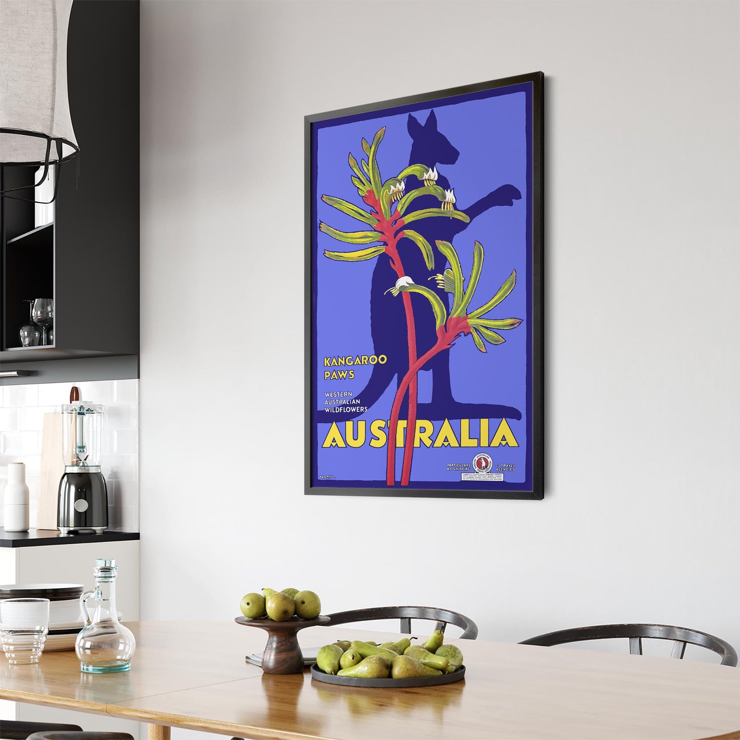 Western Australia Kangaroo | Framed Vintage Travel Poster