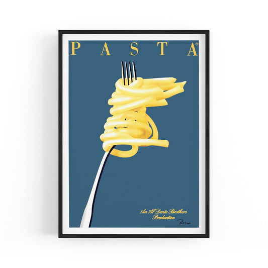 Blue Italian Pasta | Framed Vintage Poster