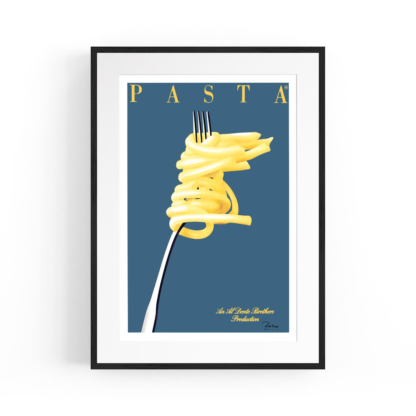 Blue Italian Pasta | Framed Vintage Poster