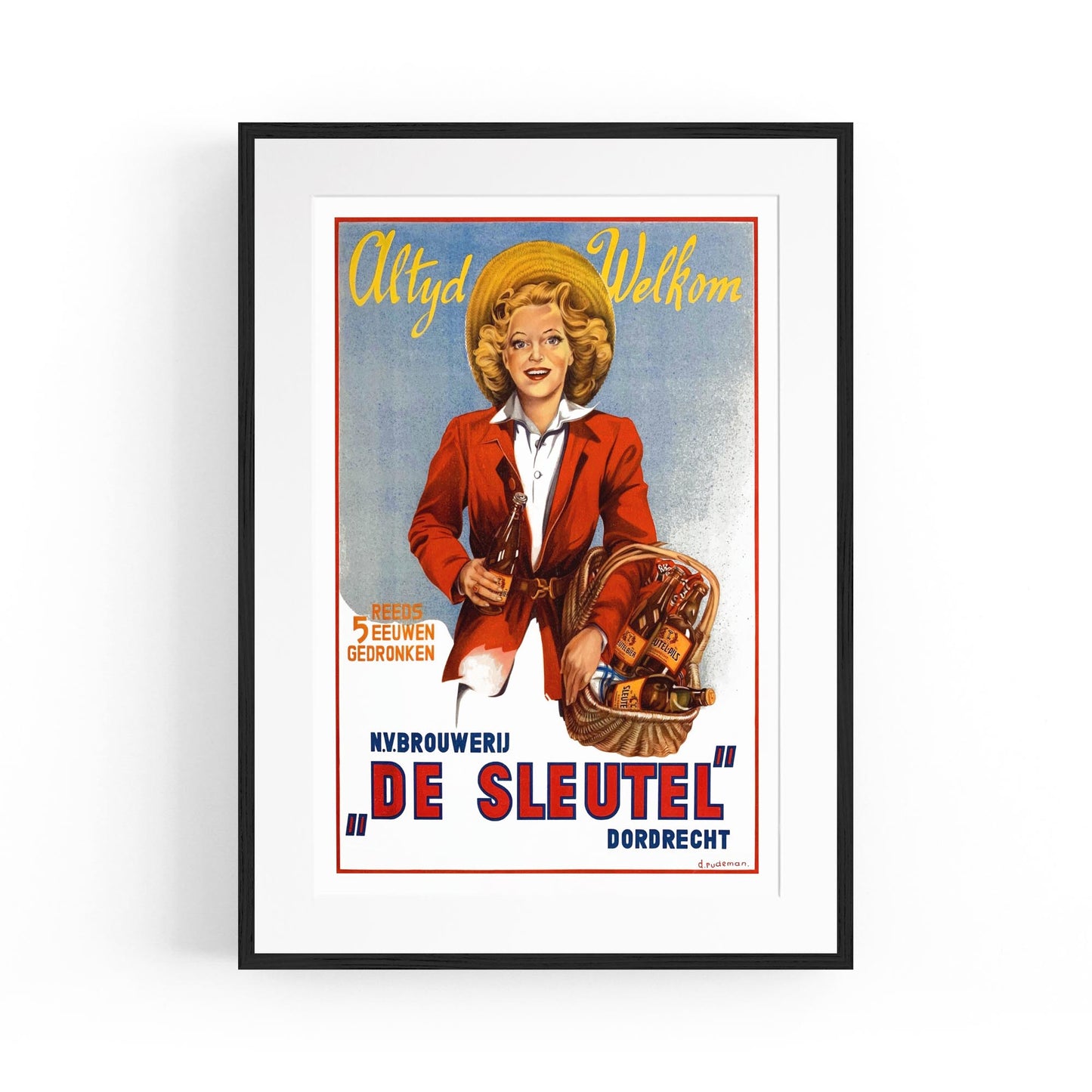 Altyd Welkom - De Sleutel Brewery by D. Rudeman | Framed Vintage Poster