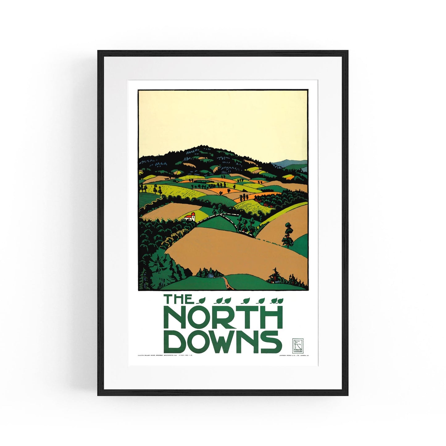 The North Downs Countryside, Britain | Framed Vintage Travel Poster