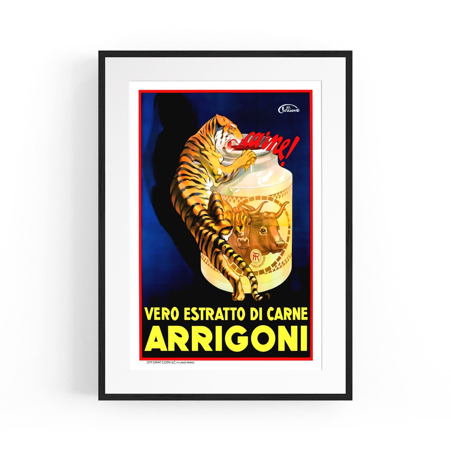 Arrigoni Meat Extract by Sigon Pollione | Framed Vintage Poster