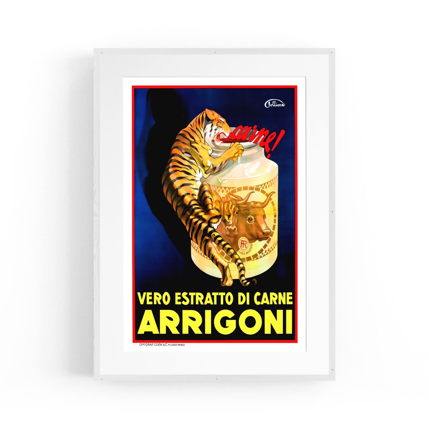 Arrigoni Meat Extract by Sigon Pollione | Framed Vintage Poster