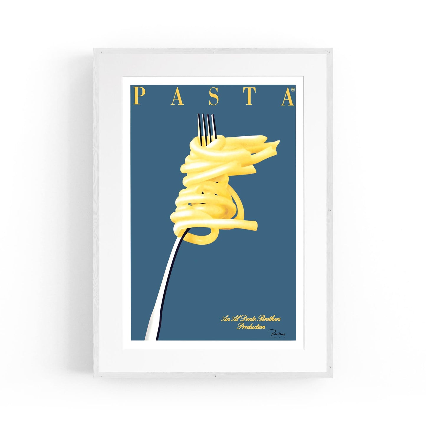Blue Italian Pasta | Framed Vintage Poster