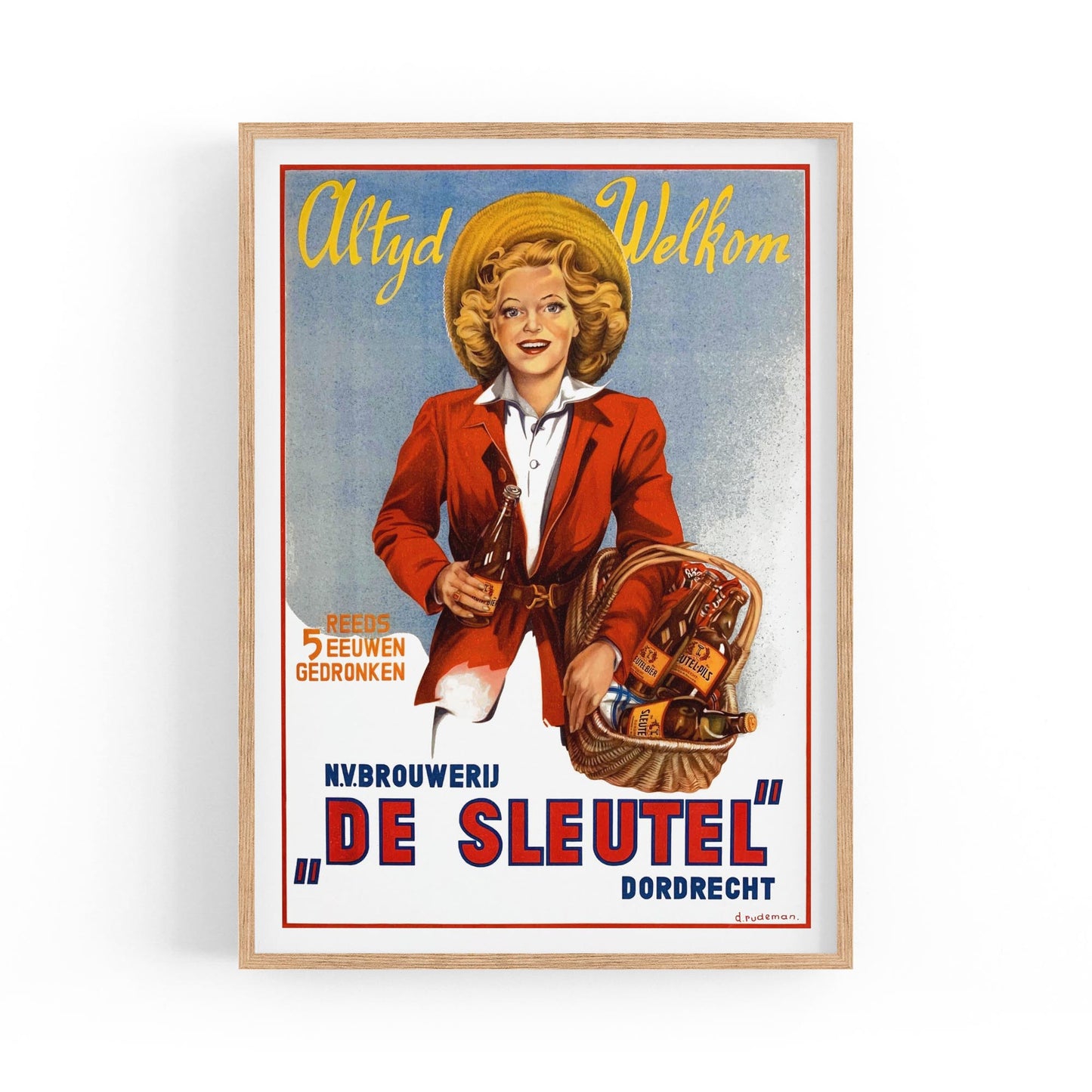 Altyd Welkom - De Sleutel Brewery by D. Rudeman | Framed Vintage Poster