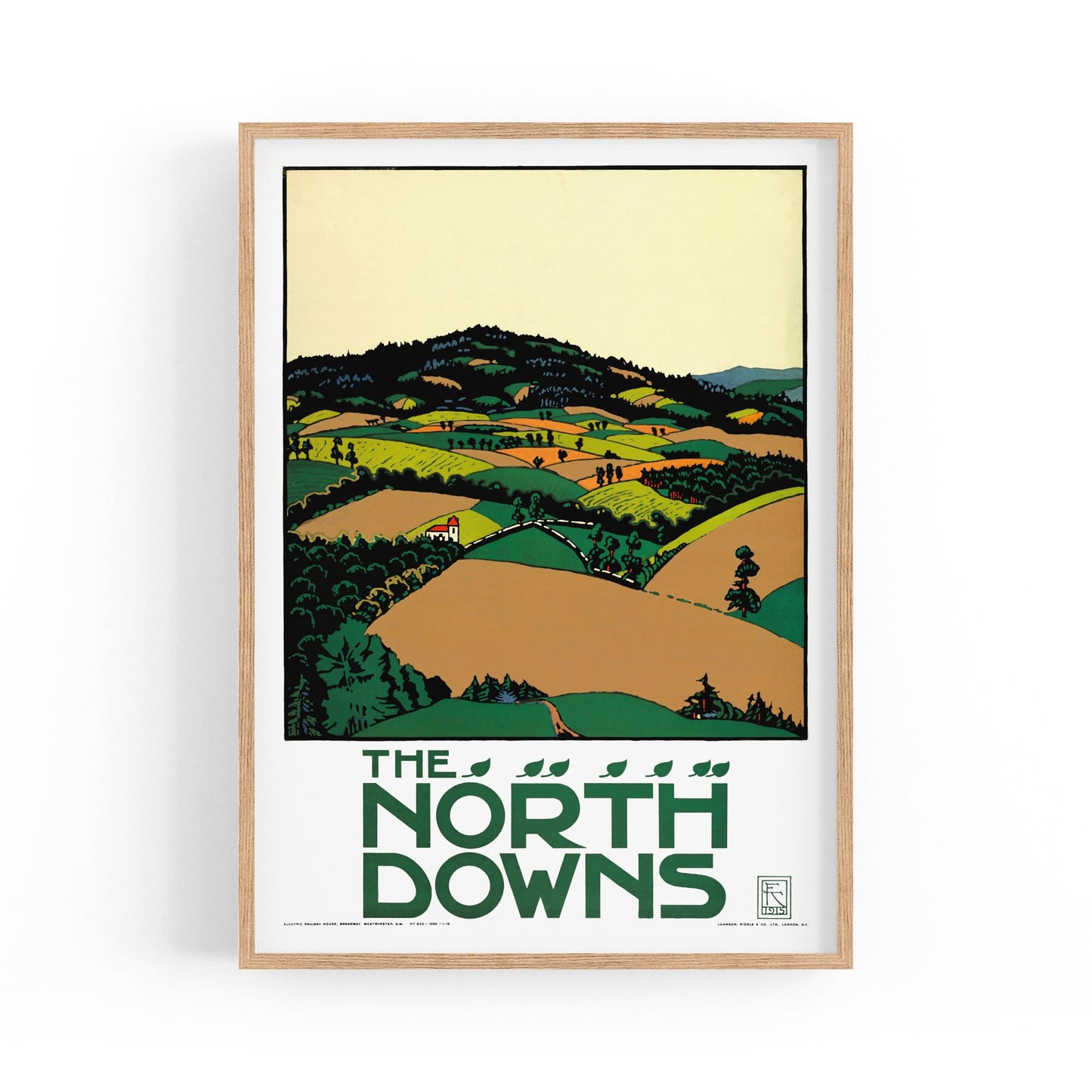 The North Downs Countryside, Britain | Framed Vintage Travel Poster