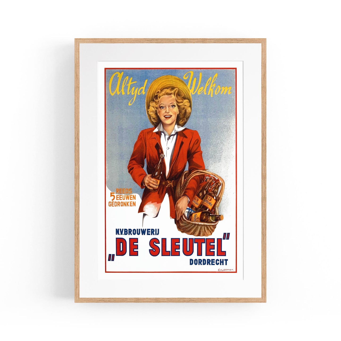 Altyd Welkom - De Sleutel Brewery by D. Rudeman | Framed Vintage Poster