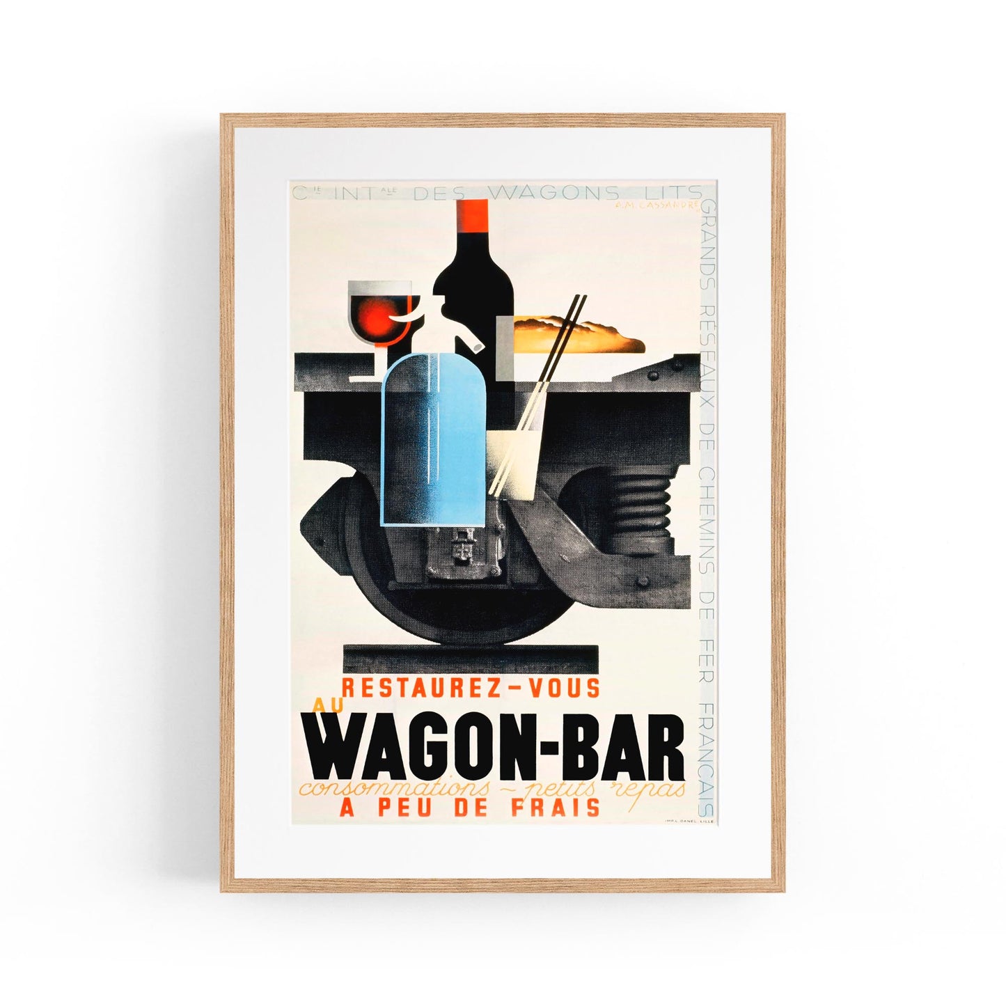 Au Wagon-Bar French Art Deco | Framed Vintage Poster