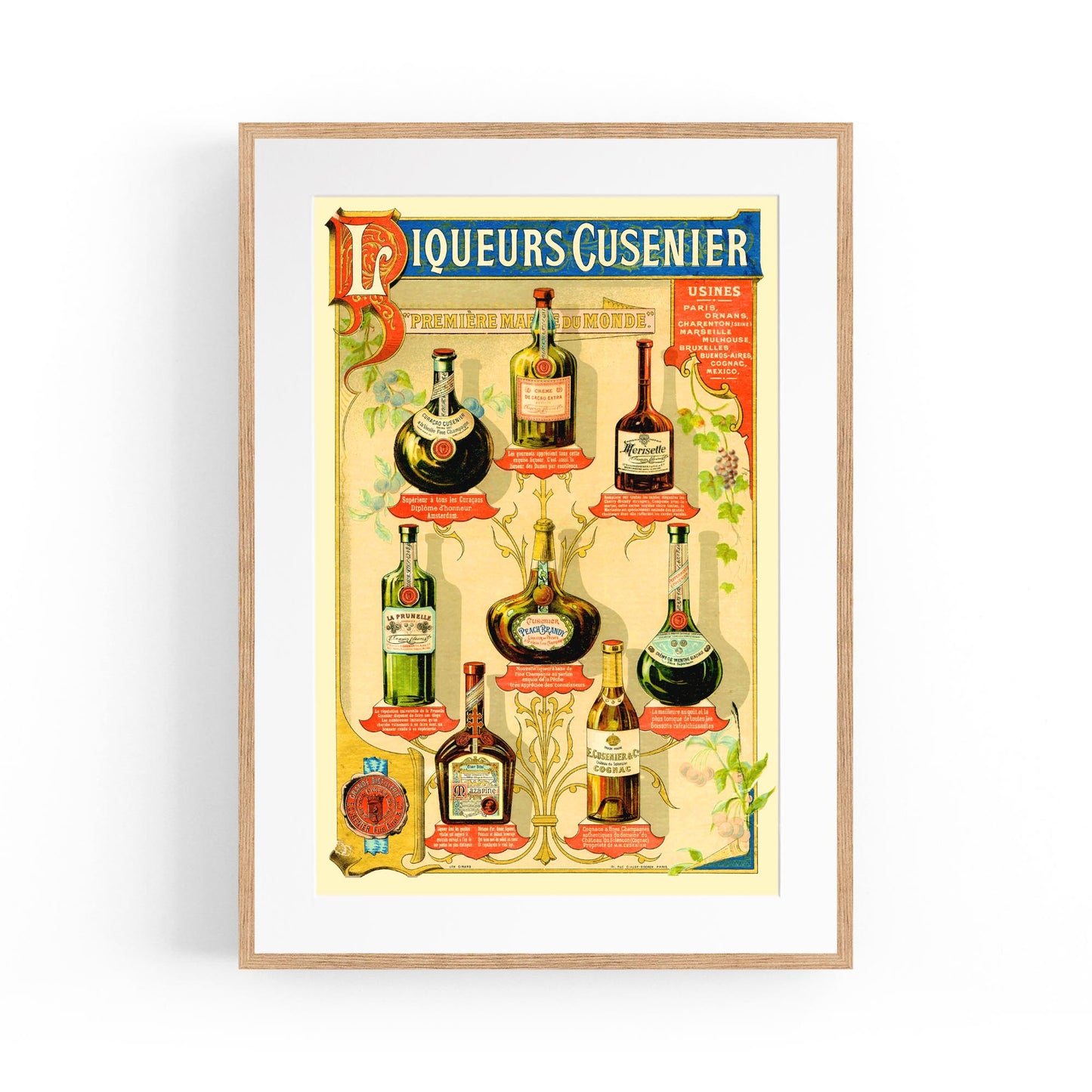 Liqueurs Cusenier | Framed Vintage Poster